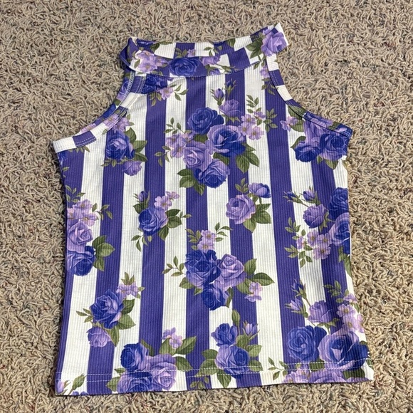 Purple Floral Striped Kids Set​​ - Picture 4 of 7